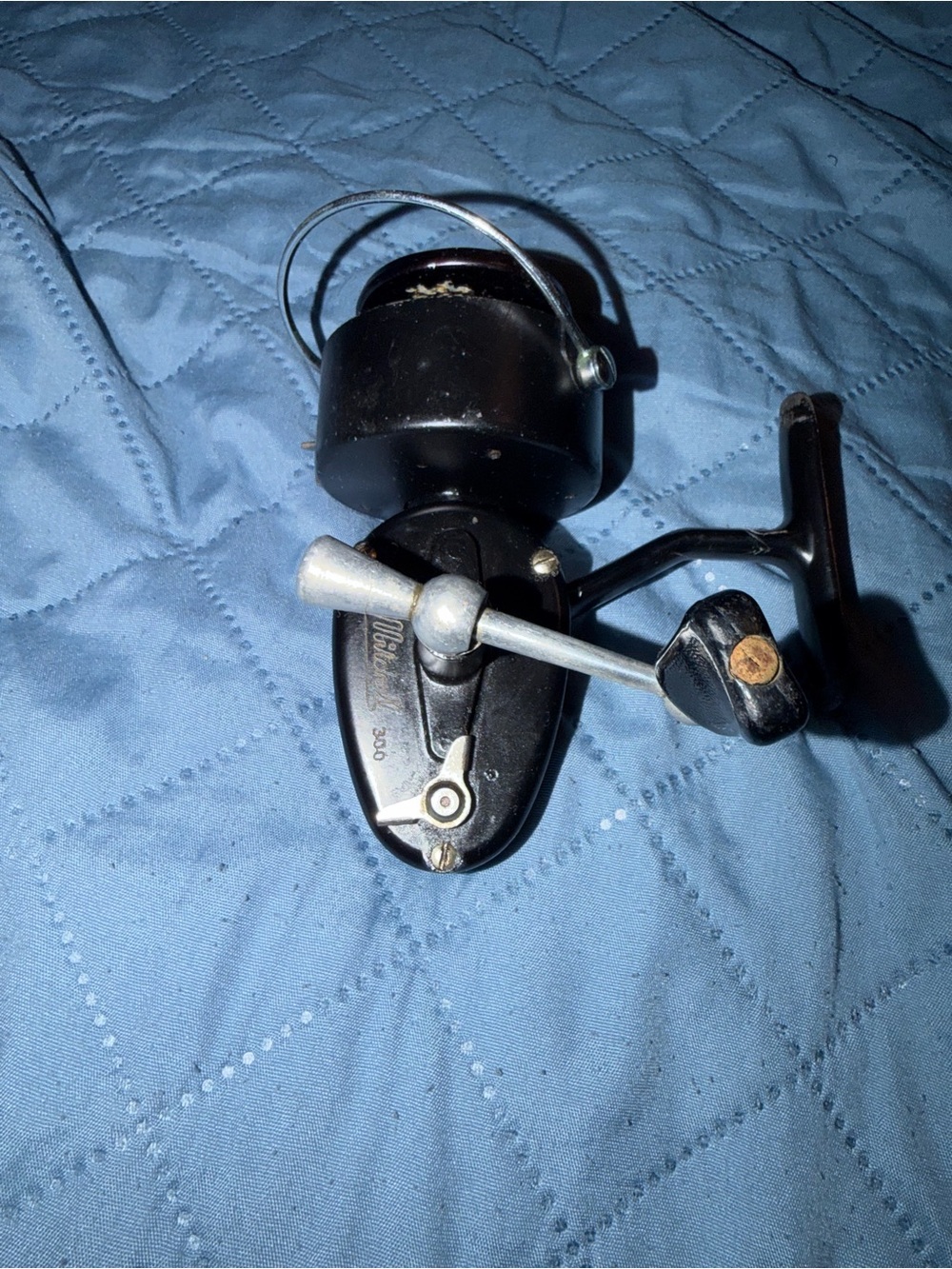 Mitchell 300 Vintage Black Spinning Reel - Unbranded Fishing Reel